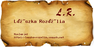Lászka Rozália névjegykártya